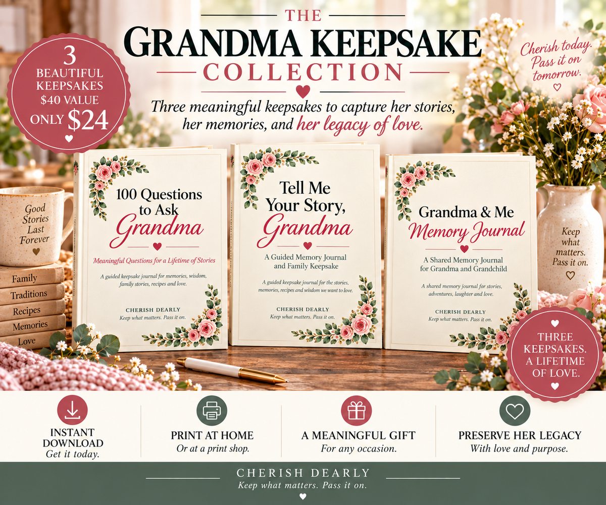 The Grandma Keepsake Collection — 3 Printable Memory Books