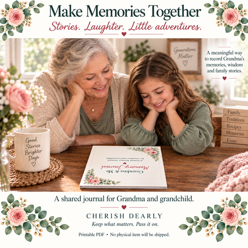 Grandma & Me - Printable Shared Memory Journal