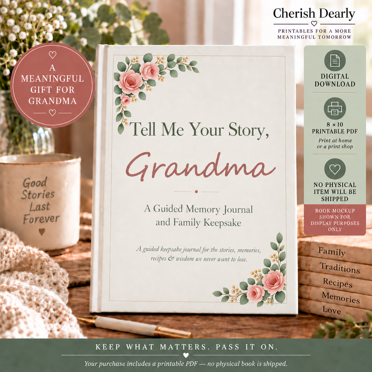 Tell Me Your Story, Grandma - Guided Memory Journal & Family Keepsake