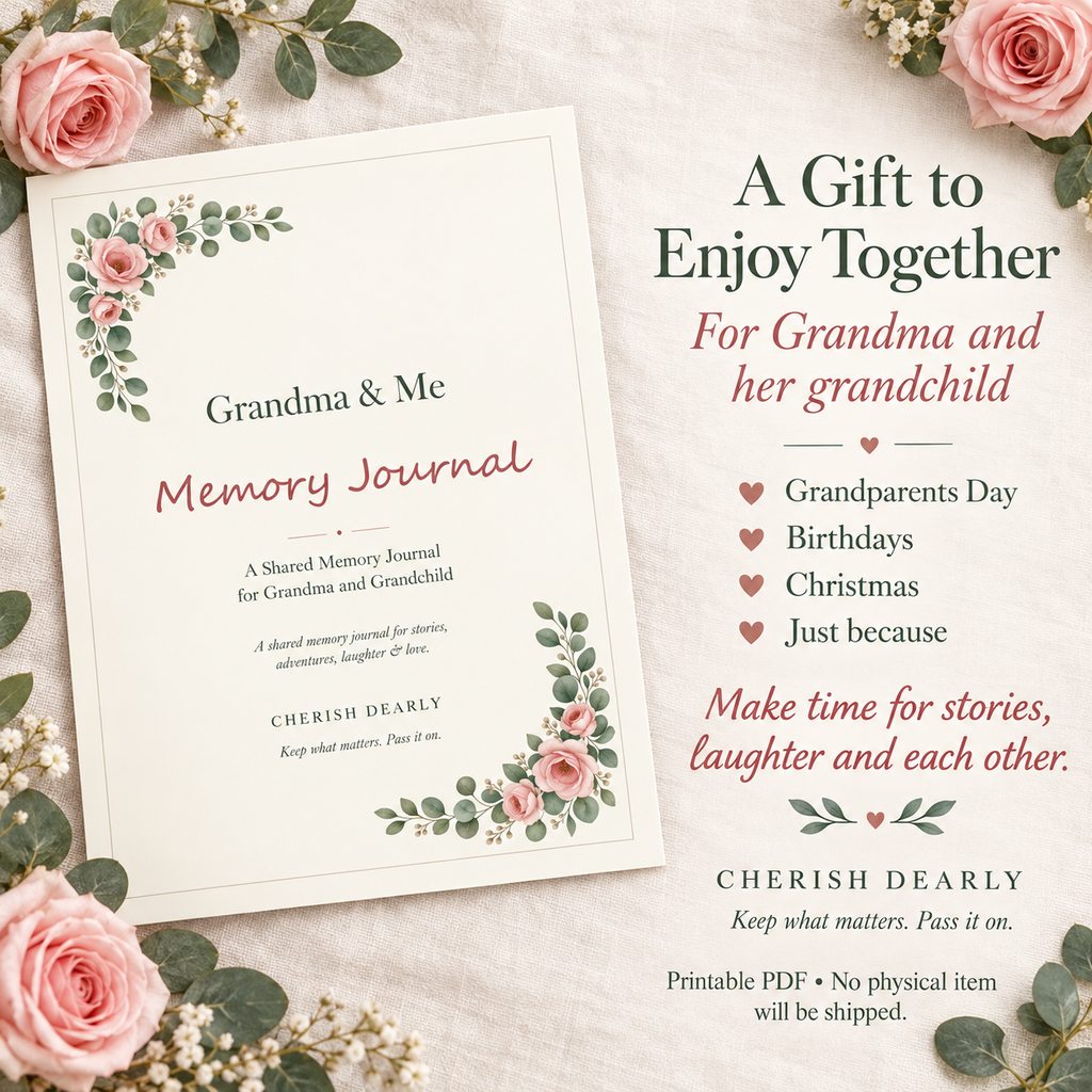 Grandma & Me - Printable Shared Memory Journal