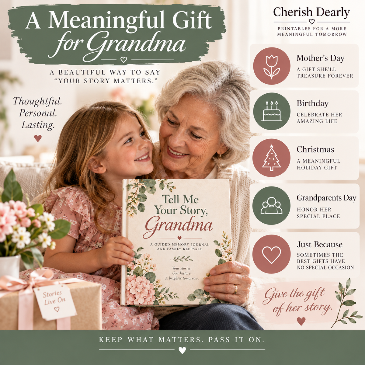 Tell Me Your Story, Grandma - Guided Memory Journal & Family Keepsake