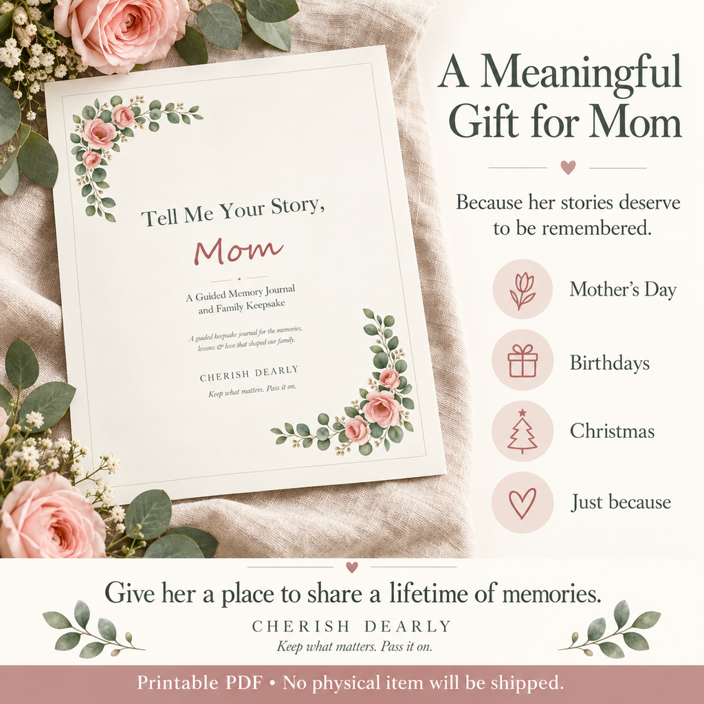 Tell Me Your Story, Mom - Guided Memory Journal & Family Keepsake