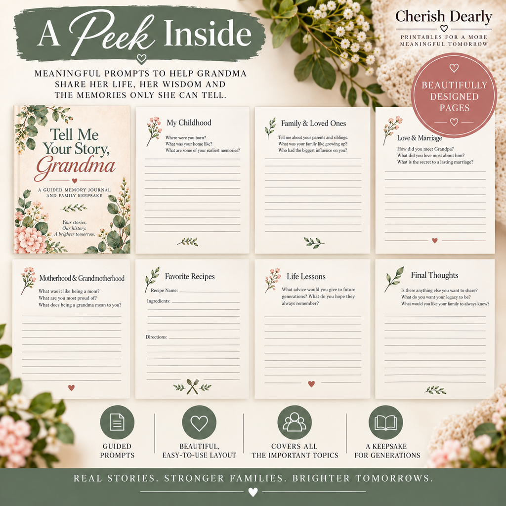 Tell Me Your Story, Grandma - Guided Memory Journal & Family Keepsake