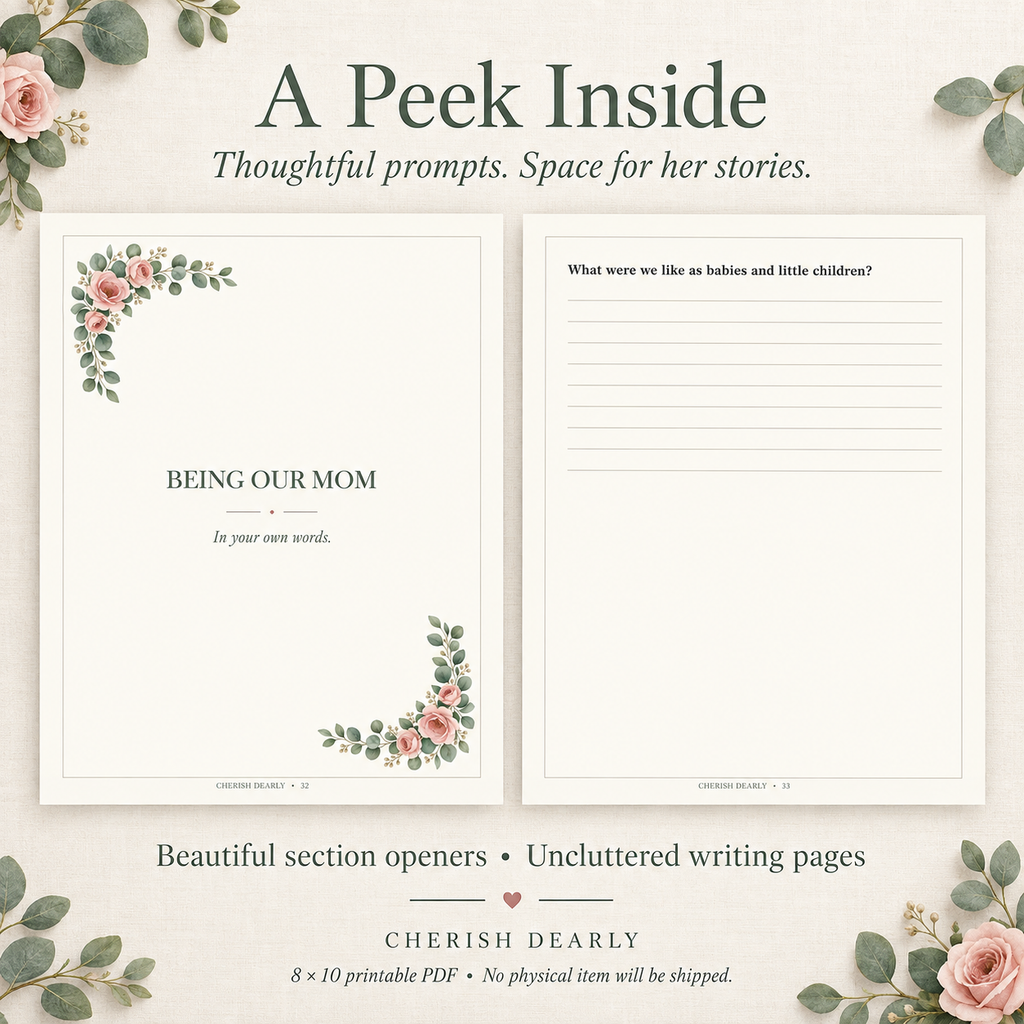 Tell Me Your Story, Mom - Guided Memory Journal & Family Keepsake