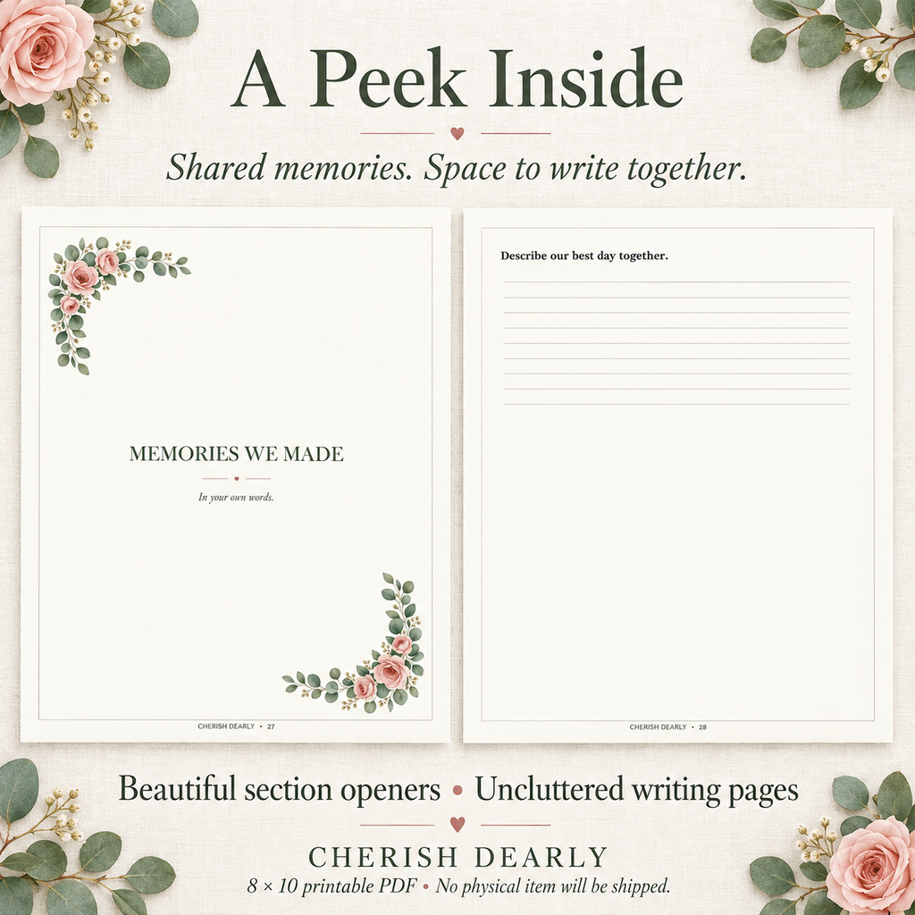 Grandma & Me - Printable Shared Memory Journal