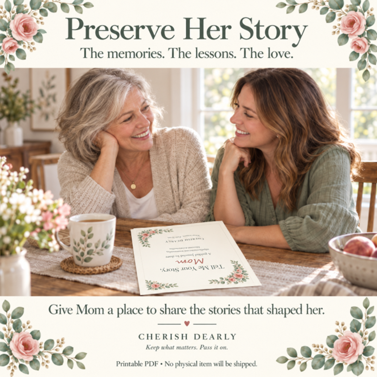 Tell Me Your Story, Mom - Guided Memory Journal & Family Keepsake