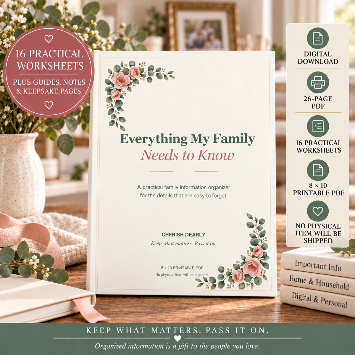 Everything My Family Needs to Know - Printable Family Information Organizer