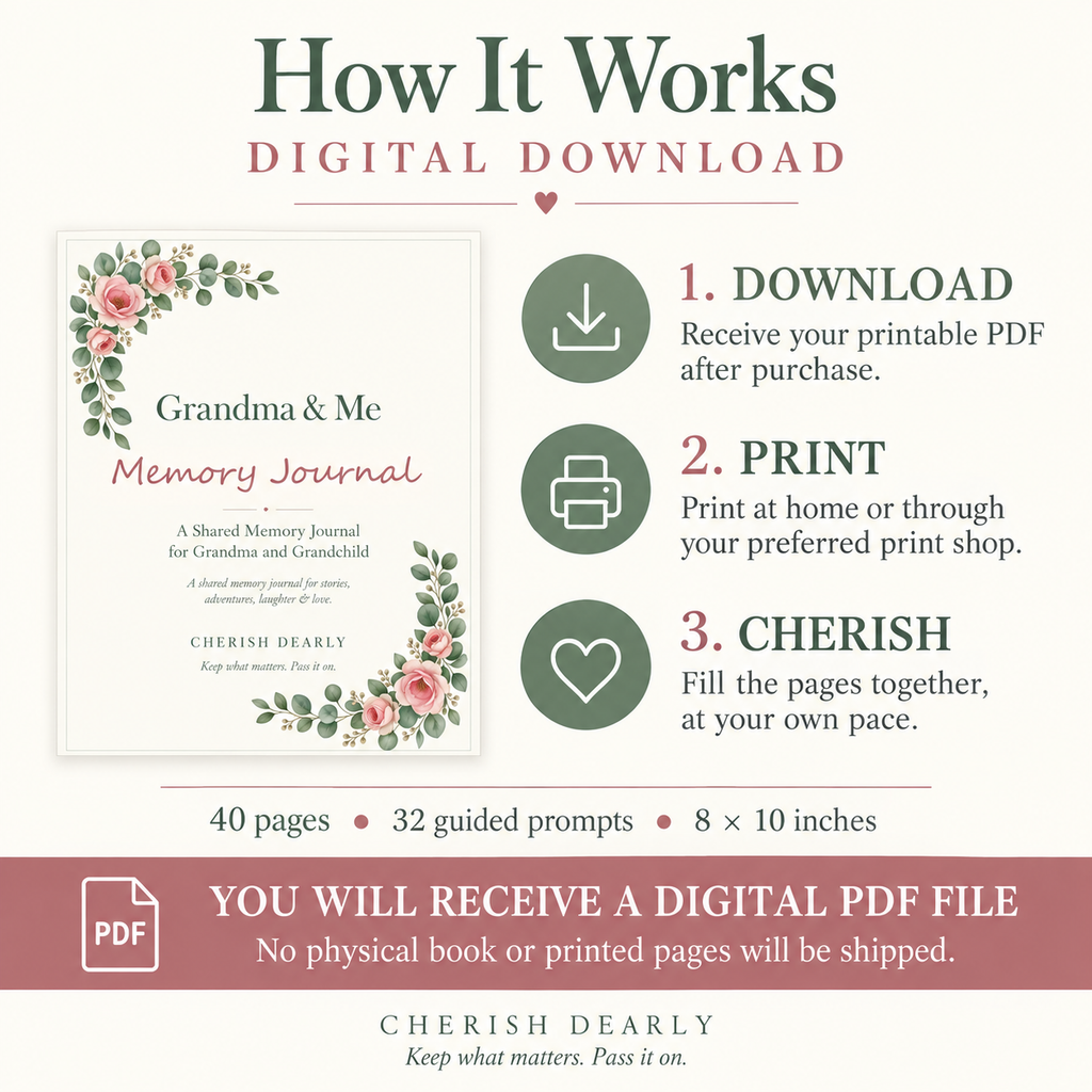 Grandma & Me - Printable Shared Memory Journal
