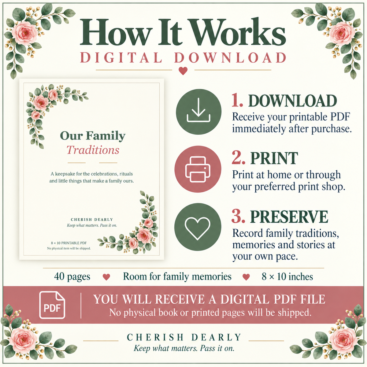 Our Family Traditions - Printable Family Keepsake Journal