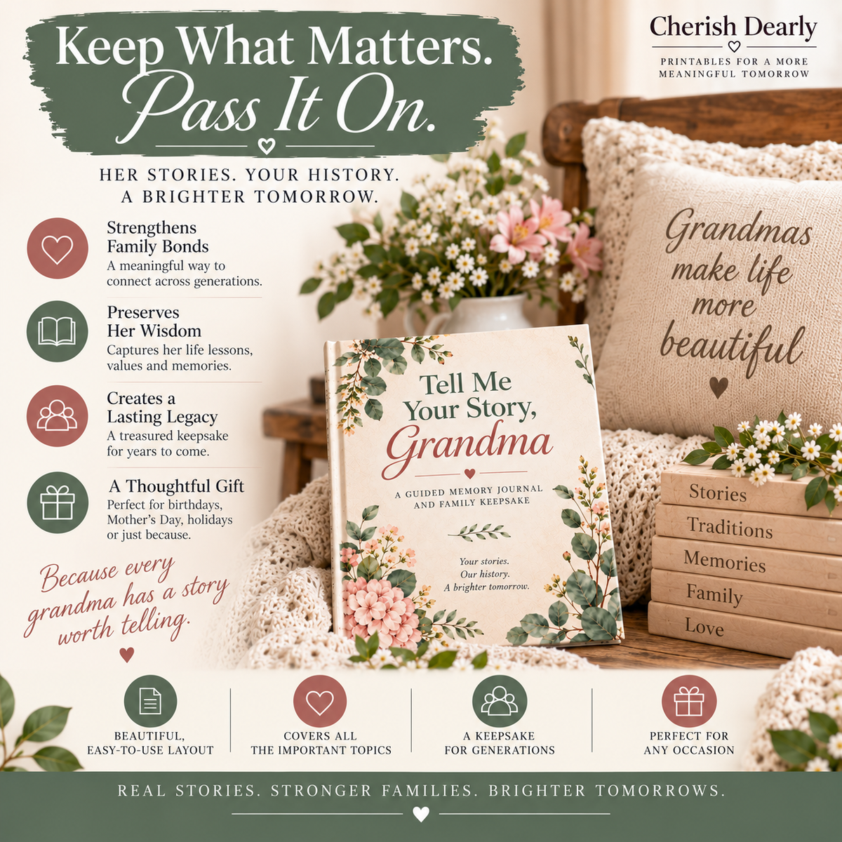 Tell Me Your Story, Grandma - Guided Memory Journal & Family Keepsake