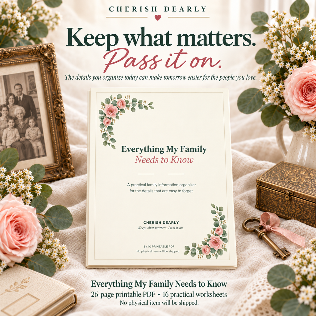 Everything My Family Needs to Know - Printable Family Information Organizer