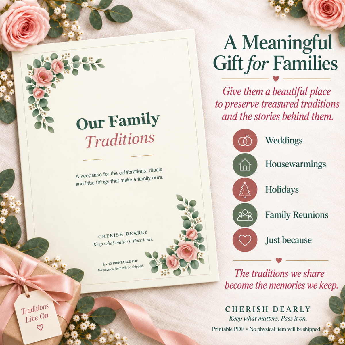 Our Family Traditions - Printable Family Keepsake Journal