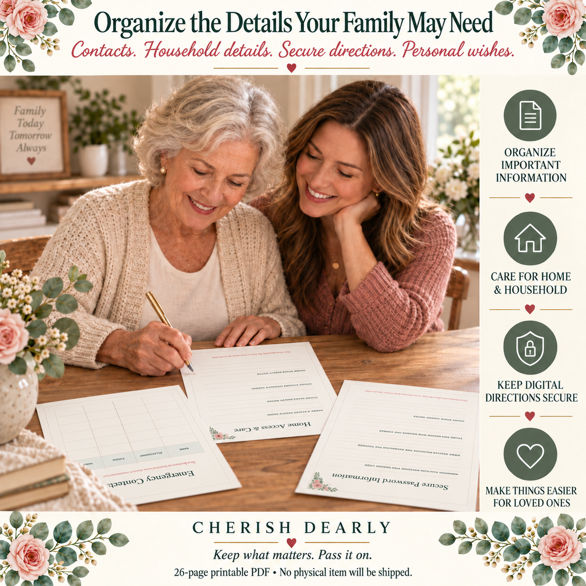 Everything My Family Needs to Know - Printable Family Information Organizer