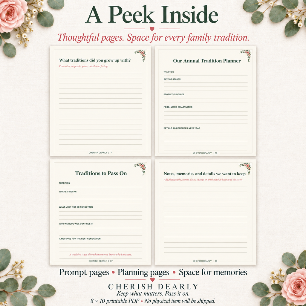 Our Family Traditions - Printable Family Keepsake Journal