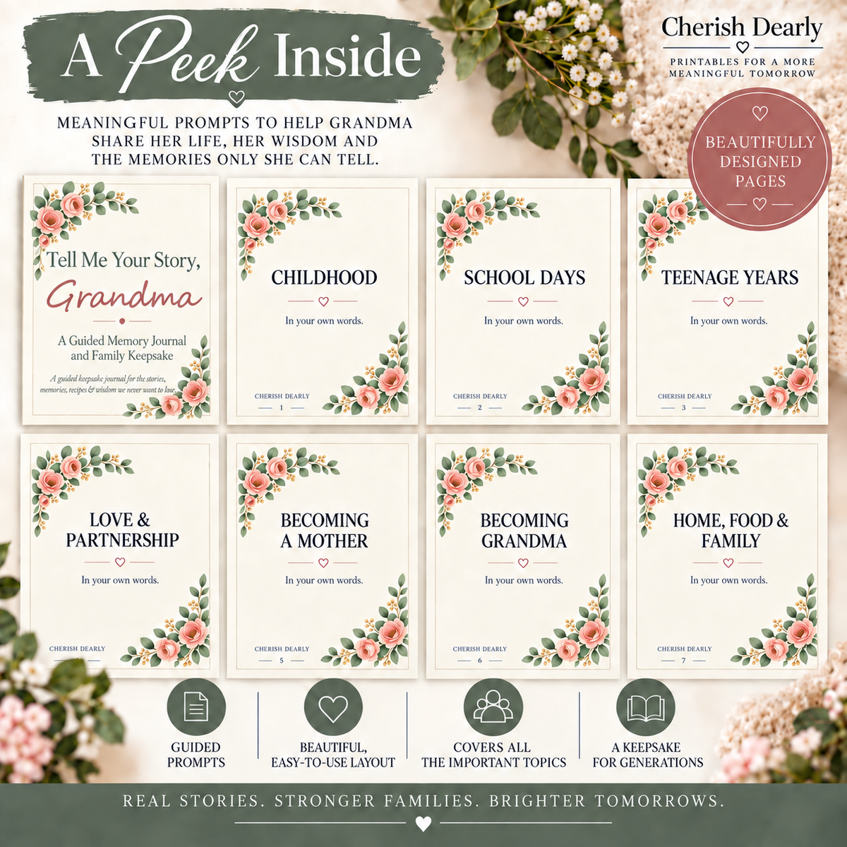 Tell Me Your Story, Grandma - Guided Memory Journal & Family Keepsake