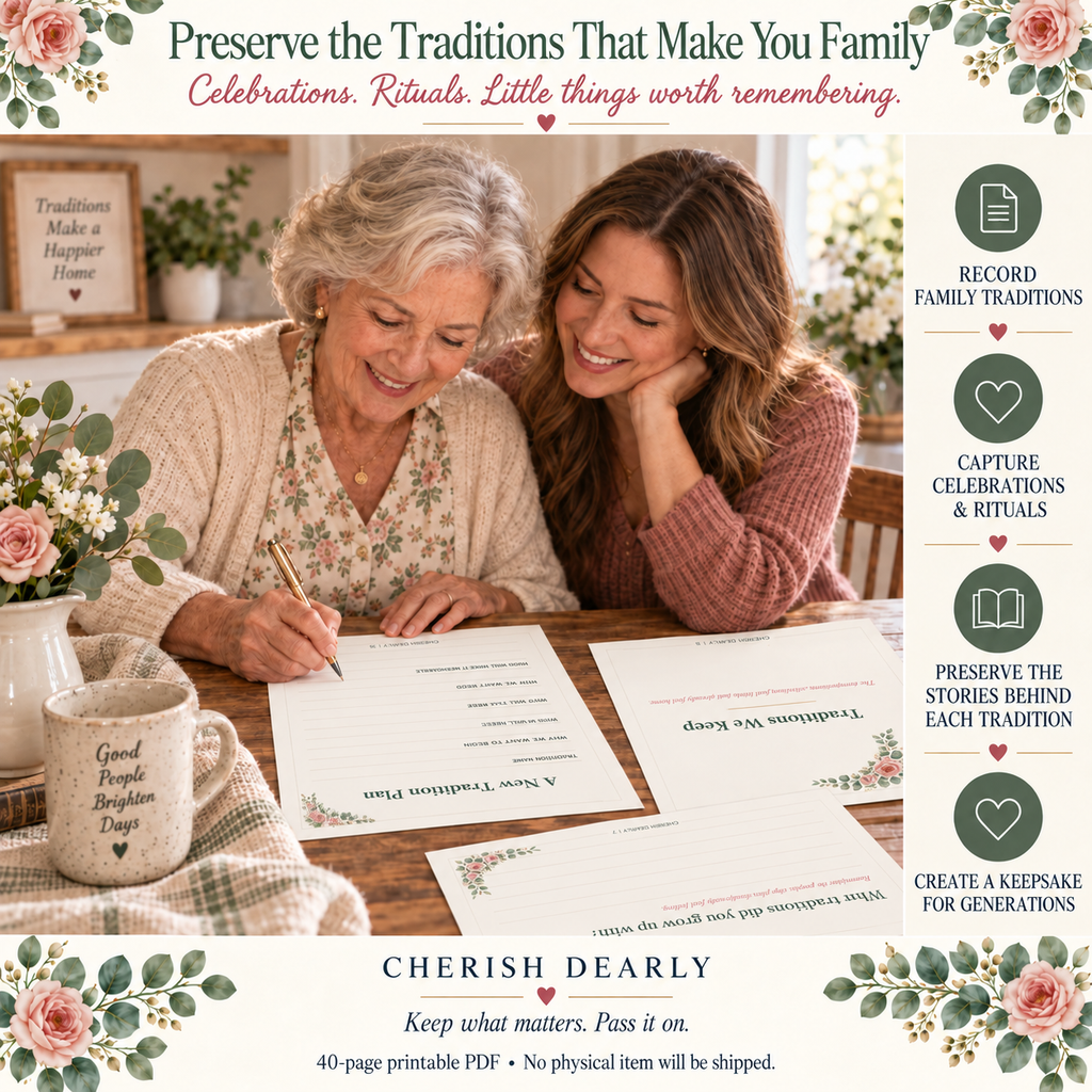 Our Family Traditions - Printable Family Keepsake Journal