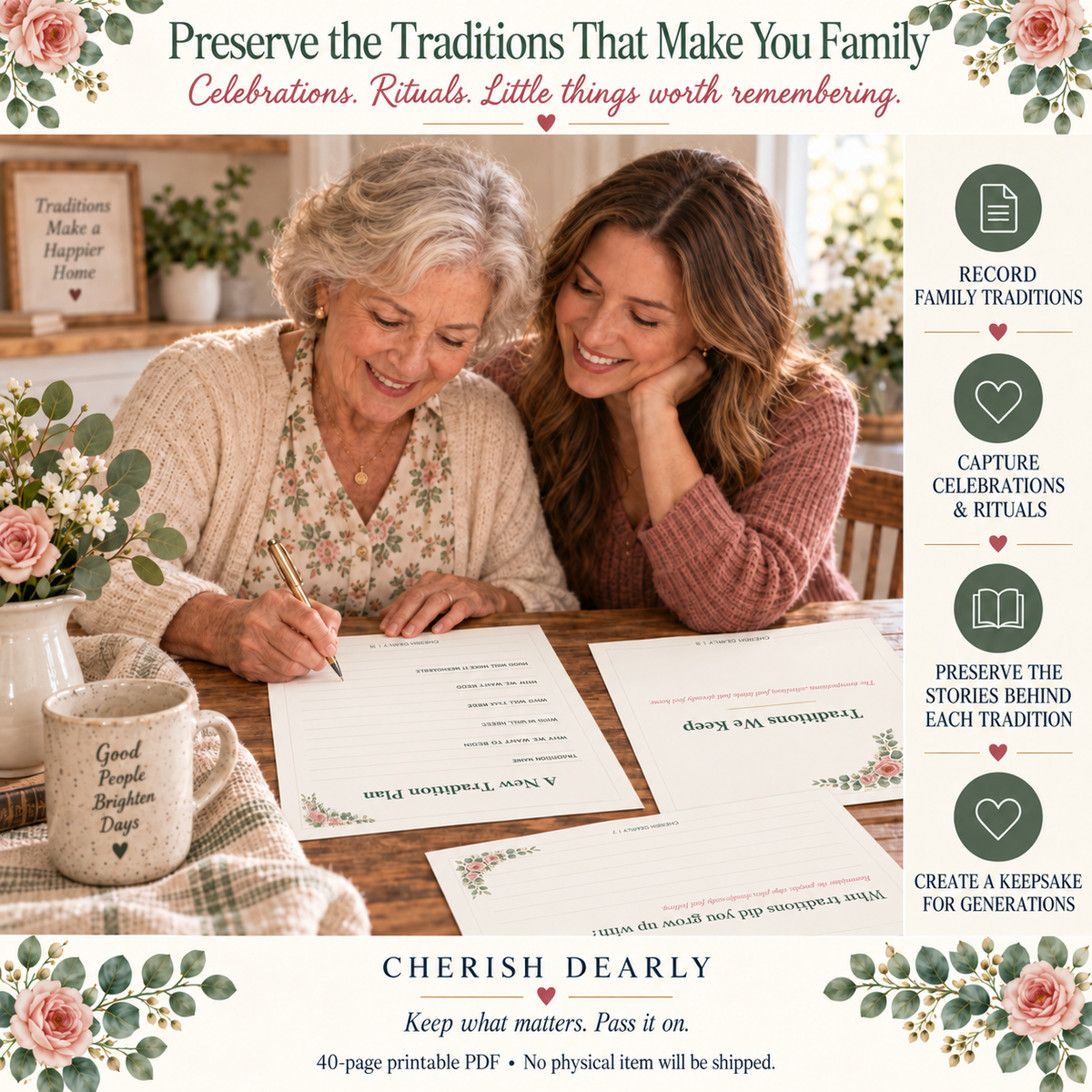 Our Family Traditions - Printable Family Keepsake Journal