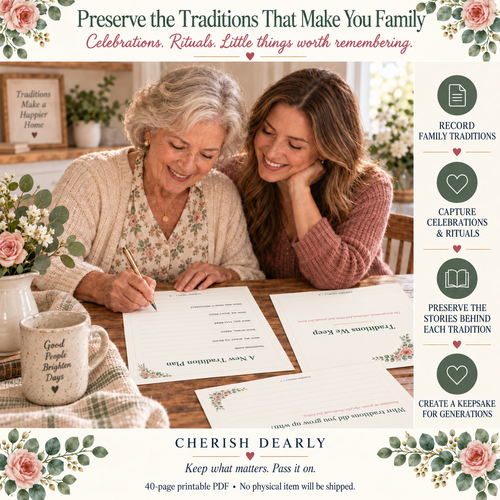 Our Family Traditions - Printable Family Keepsake Journal