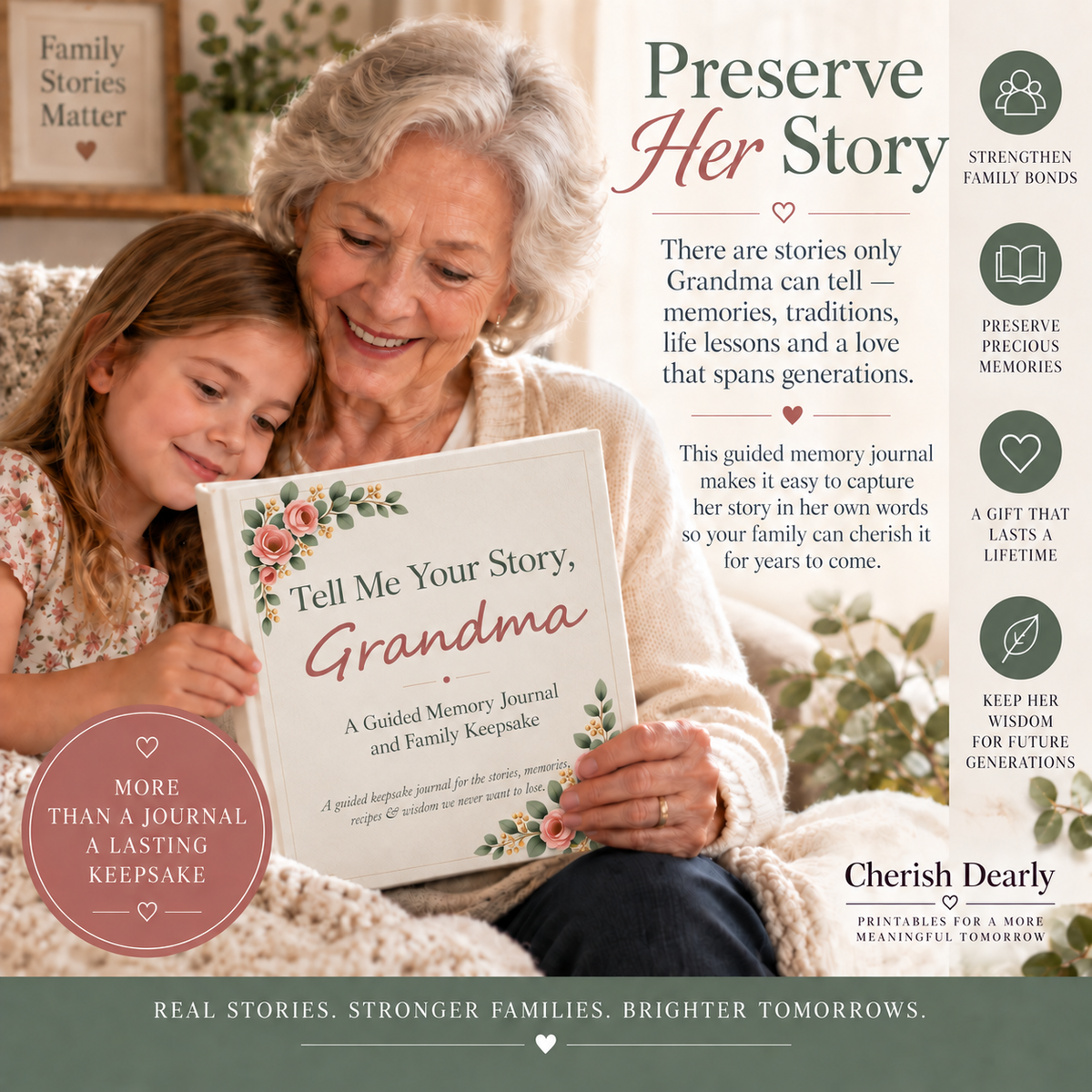 Tell Me Your Story, Grandma - Guided Memory Journal & Family Keepsake