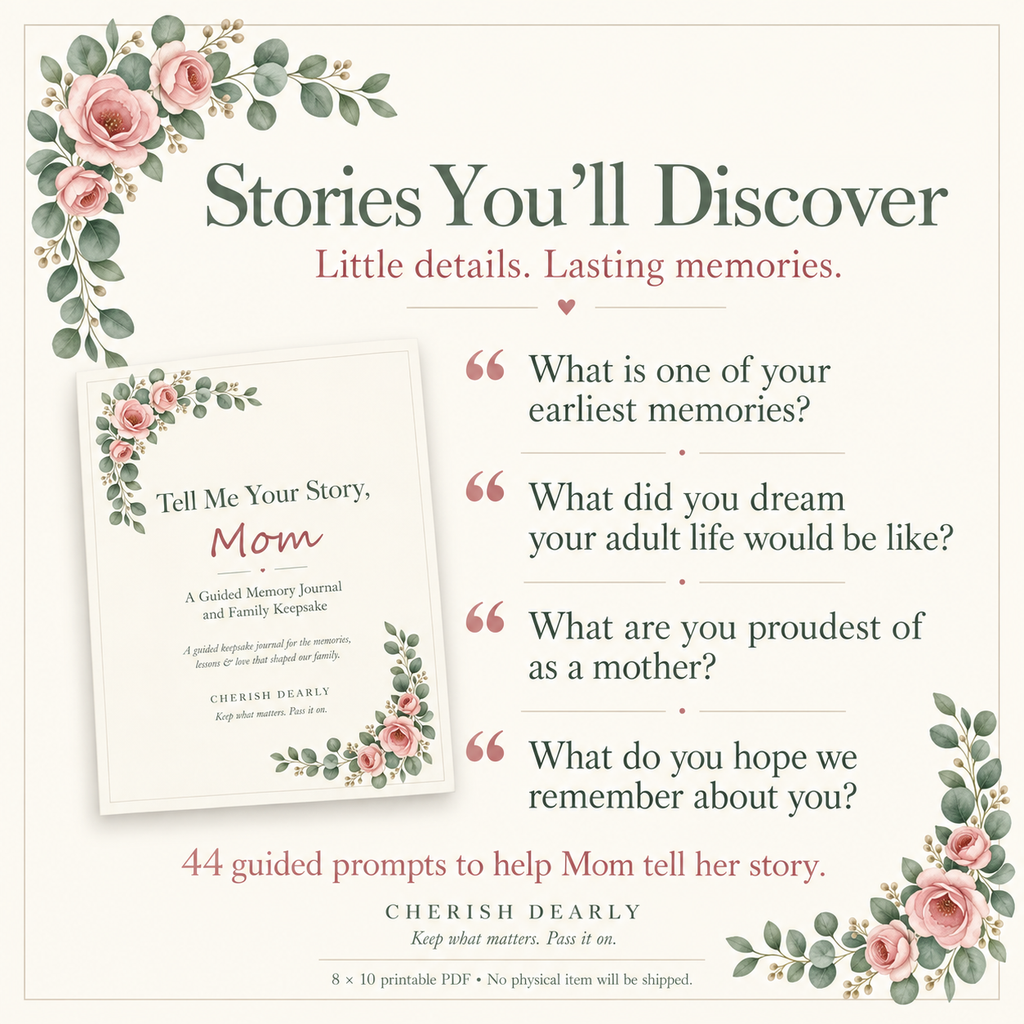 Tell Me Your Story, Mom - Guided Memory Journal & Family Keepsake