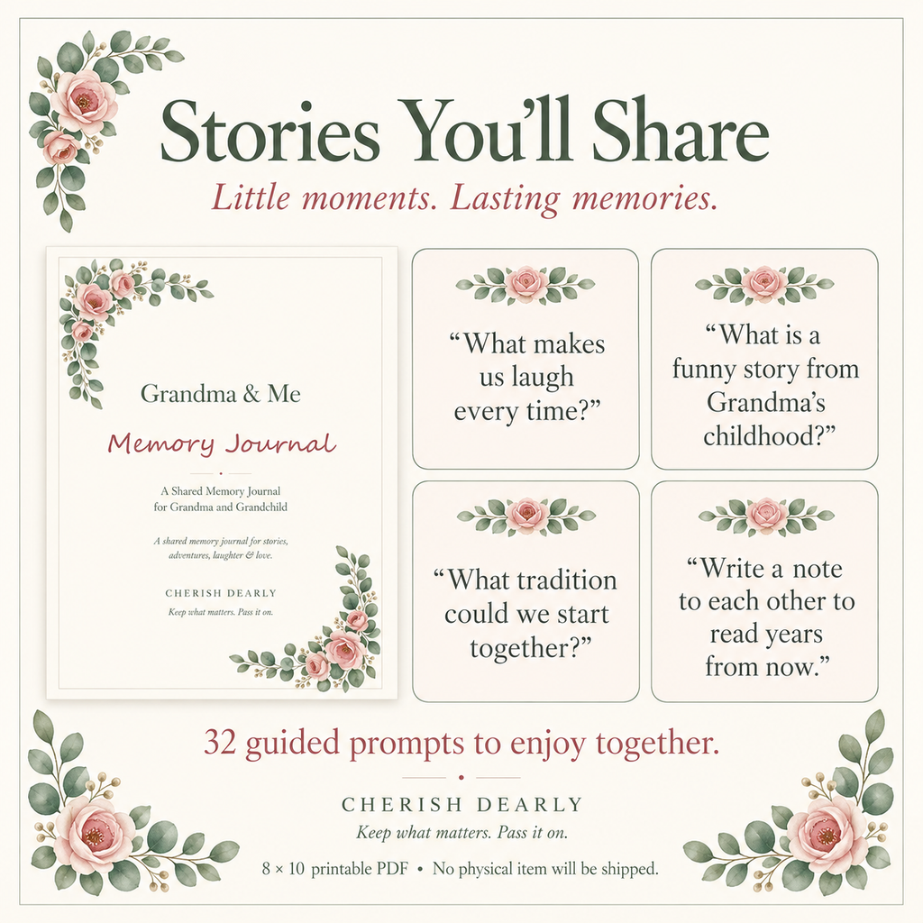 Grandma & Me - Printable Shared Memory Journal