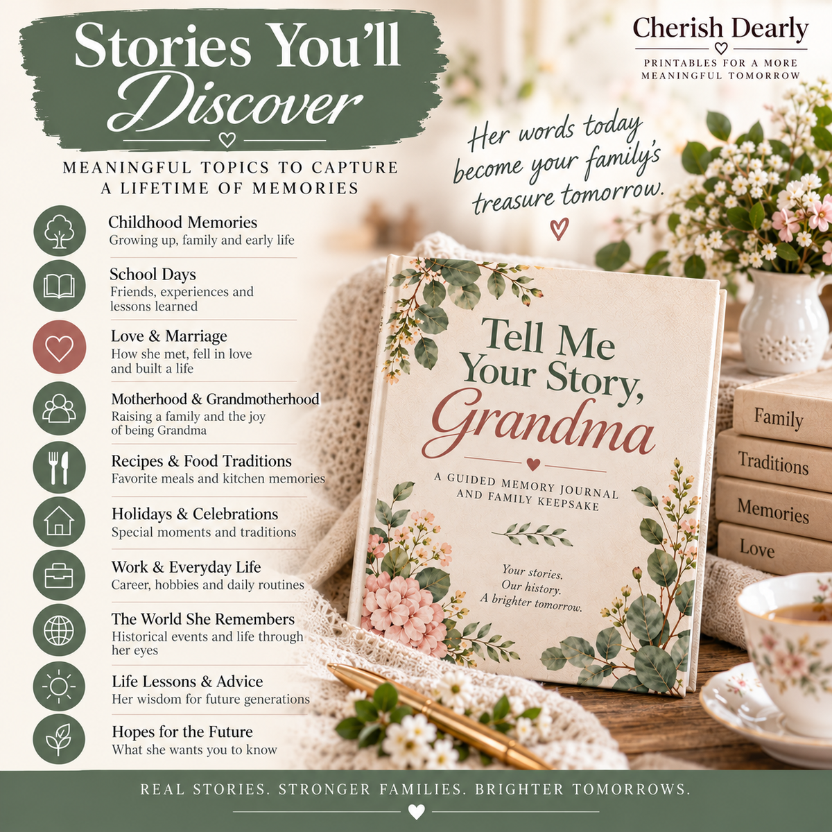 Tell Me Your Story, Grandma - Guided Memory Journal & Family Keepsake