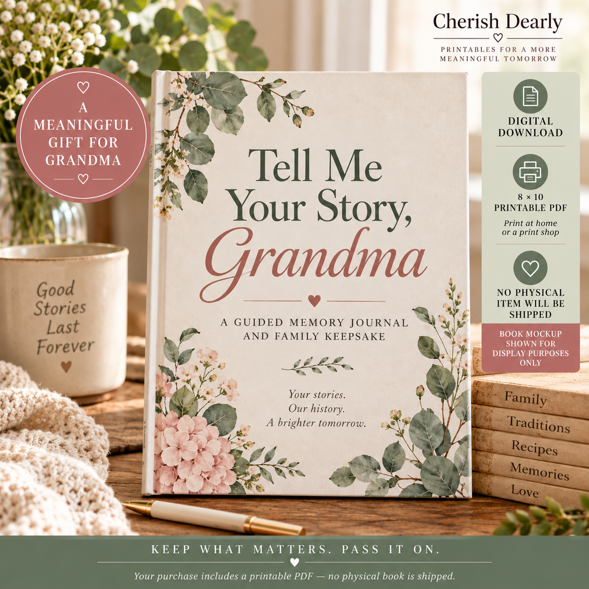Tell Me Your Story, Grandma - Guided Memory Journal & Family Keepsake