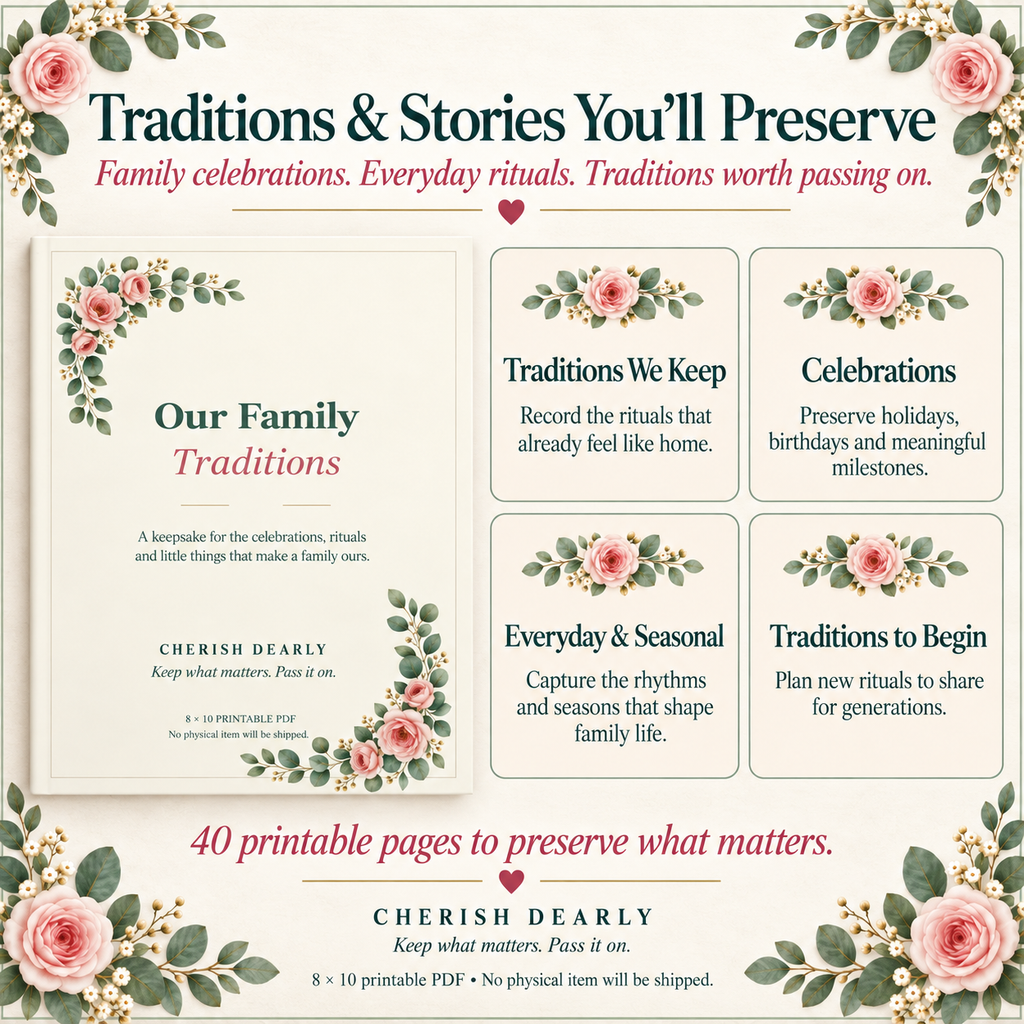 Our Family Traditions - Printable Family Keepsake Journal
