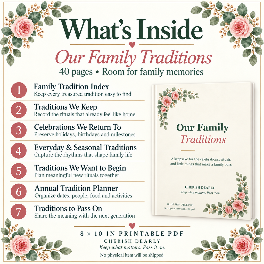 Our Family Traditions - Printable Family Keepsake Journal