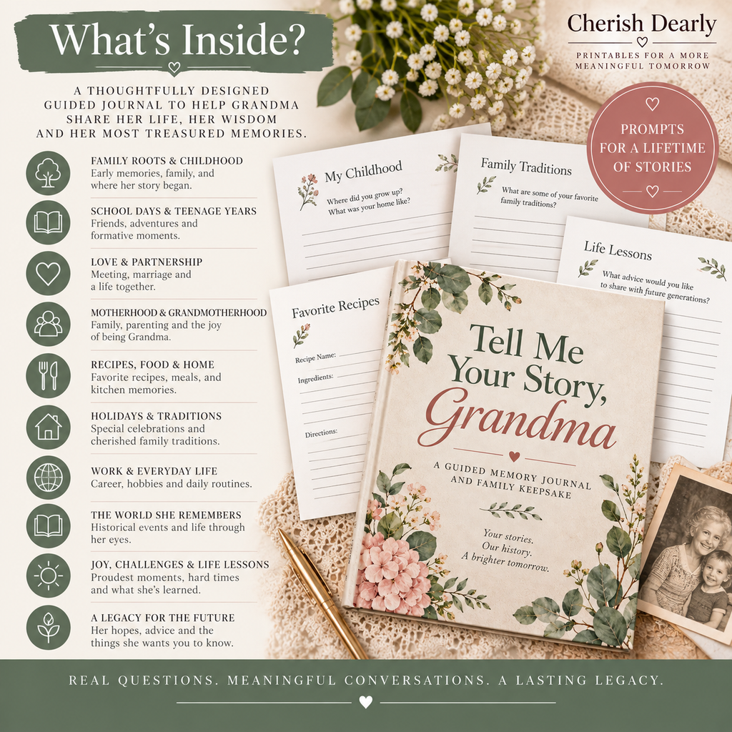 Tell Me Your Story, Grandma - Guided Memory Journal & Family Keepsake
