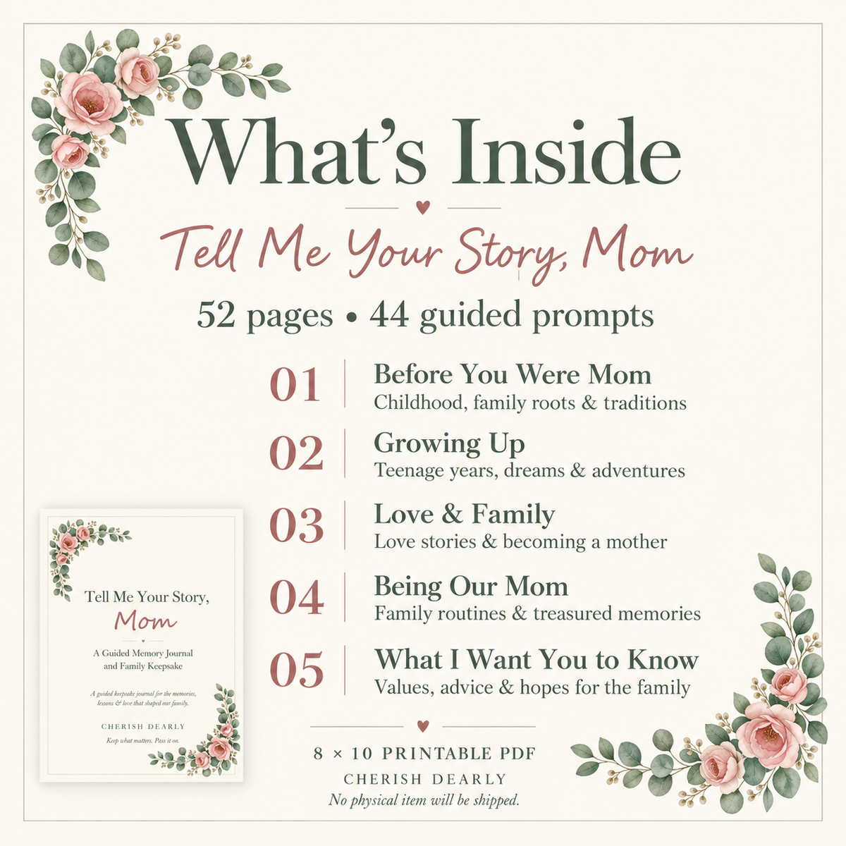 Tell Me Your Story, Mom - Guided Memory Journal & Family Keepsake